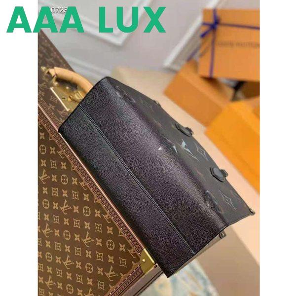 Replica Louis Vuitton LV Unisex Onthego MM Tote Black Embossed Supple Grained Cowhide Leather 4