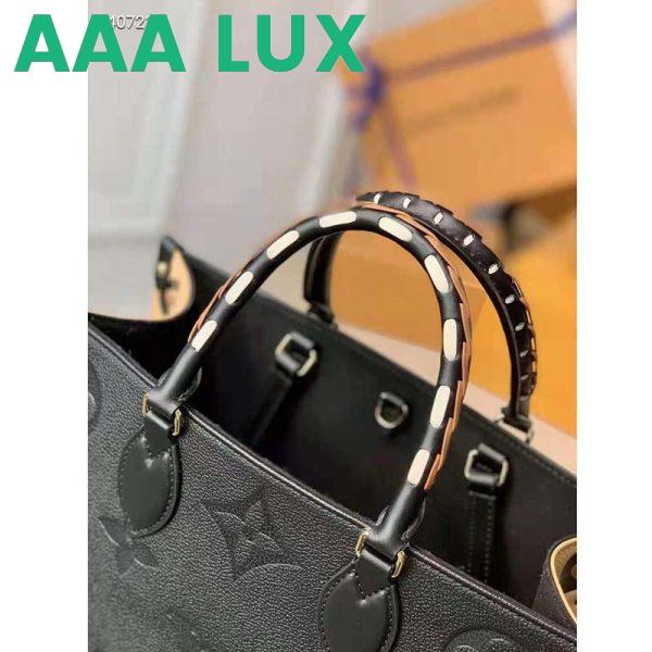 Replica Louis Vuitton LV Unisex Onthego MM Tote Black Embossed Supple Grained Cowhide Leather 7