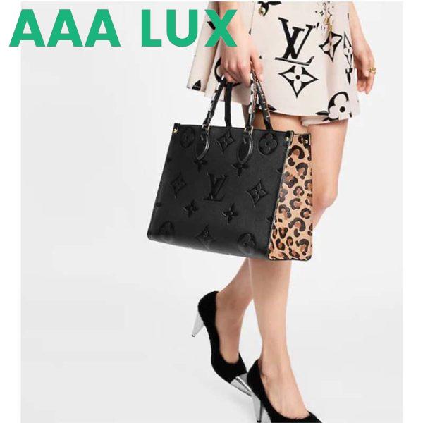 Replica Louis Vuitton LV Unisex Onthego MM Tote Black Embossed Supple Grained Cowhide Leather 10