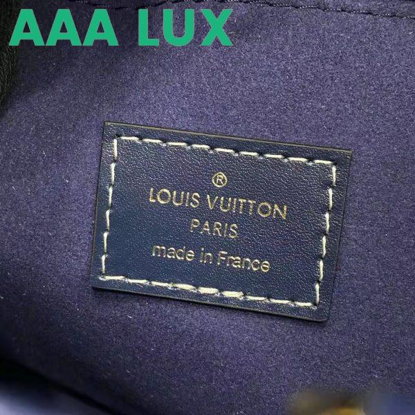Replica Louis Vuitton LV Unisex Onthego MM Tote Navy Blue Denim Jacquard Textile Calf 12