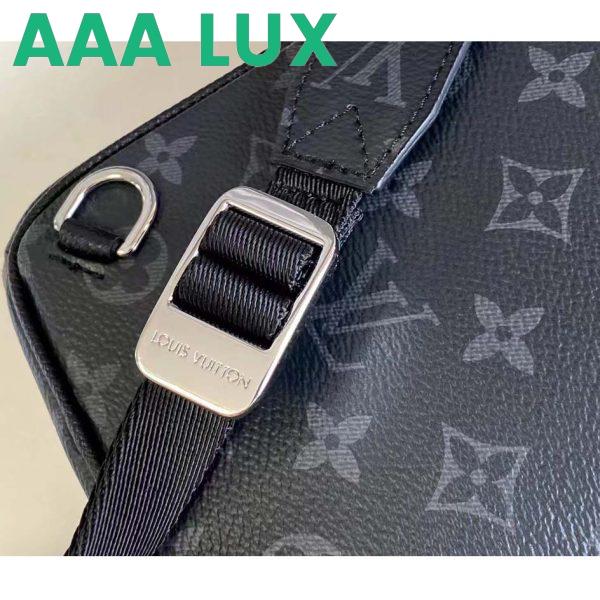 Replica Louis Vuitton LV Unisex Outdoor Sling Bag Black Coated Canvas Cowhide Leather 8