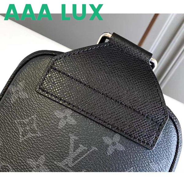 Replica Louis Vuitton LV Unisex Outdoor Sling Bag Black Coated Canvas Cowhide Leather 9