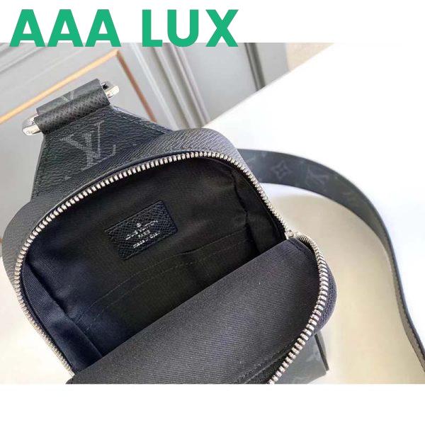 Replica Louis Vuitton LV Unisex Outdoor Sling Bag Black Coated Canvas Cowhide Leather 11