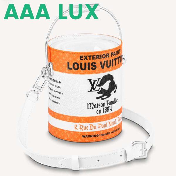 Replica Louis Vuitton LV Unisex Paint Can Orange Coated Canvas Cowhide Leather 2