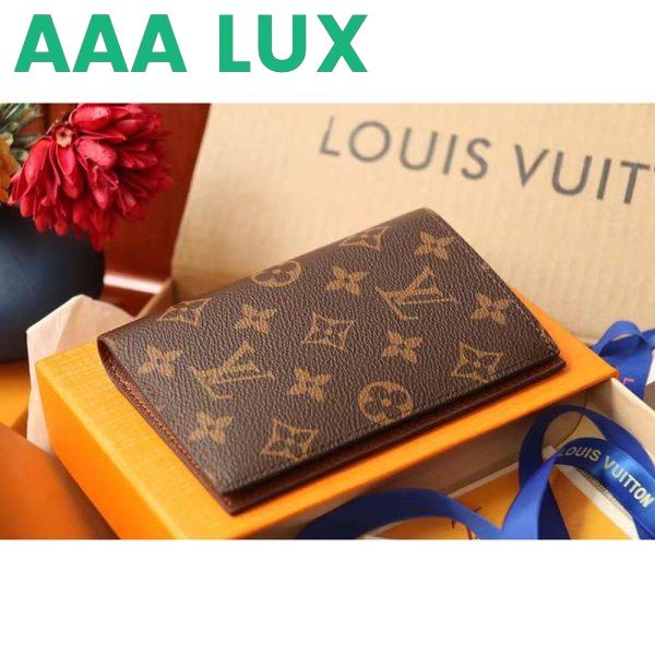 Replica Louis Vuitton LV Unisex Passport Cover Brown Monogram Coated Canvas Cowhide Leather 5
