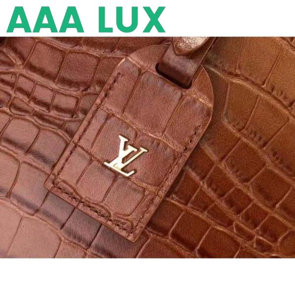 Replica Louis Vuitton LV Unisex Petite Boite Chapeau Orange Matte Alligator Leather 10