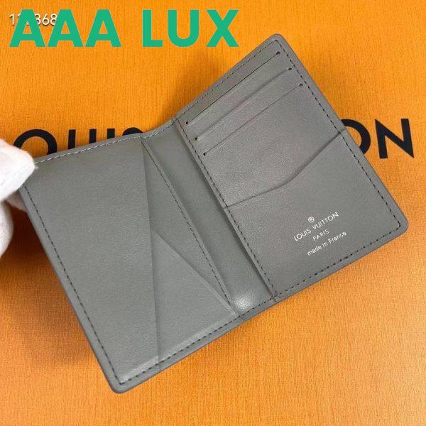Replica Louis Vuitton LV Unisex Pocket Organizer Anthracite Gray Monogram Shadow Calf Leather 4