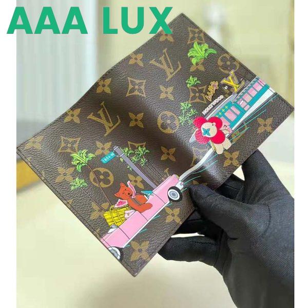 Replica Louis Vuitton LV Unisex Passport Cover Pink Monogram Coated Canvas 4