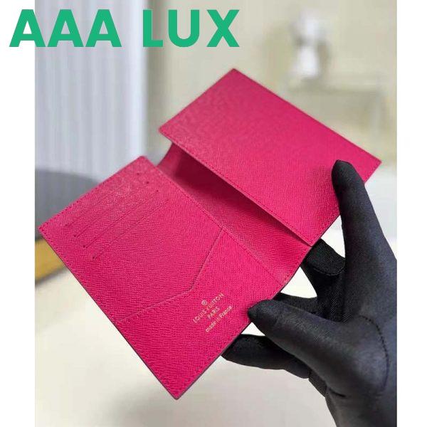 Replica Louis Vuitton LV Unisex Passport Cover Pink Monogram Coated Canvas 6