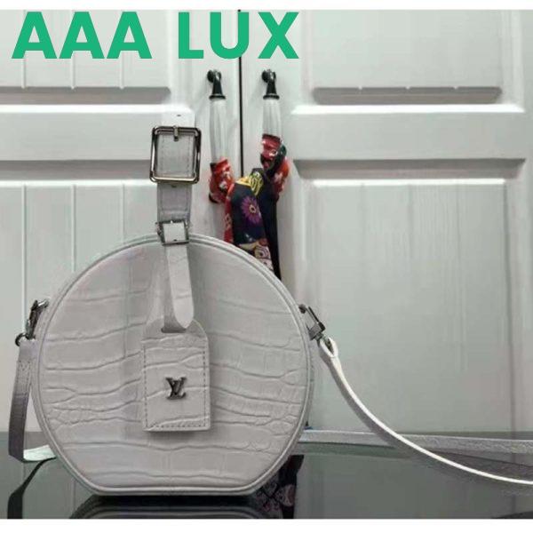 Replica Louis Vuitton LV Unisex Petite Boite Chapeau Latte Matte Alligator Leather 3