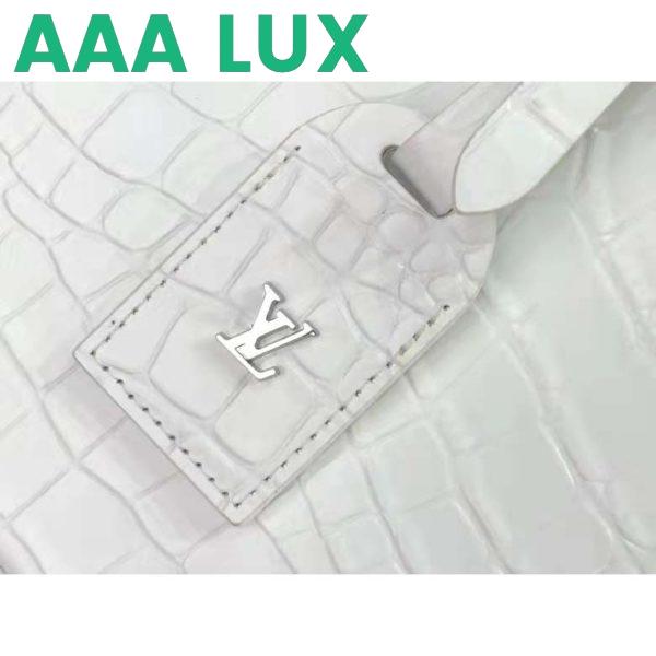 Replica Louis Vuitton LV Unisex Petite Boite Chapeau Latte Matte Alligator Leather 9