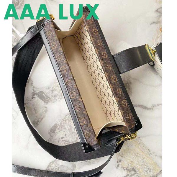 Replica Louis Vuitton LV Unisex Petite Malle Handbag Monogram Coated Canvas Cowhide Leather 7