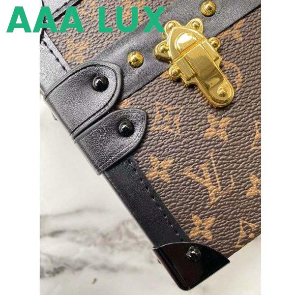 Replica Louis Vuitton LV Unisex Petite Malle Handbag Monogram Coated Canvas Cowhide Leather 10