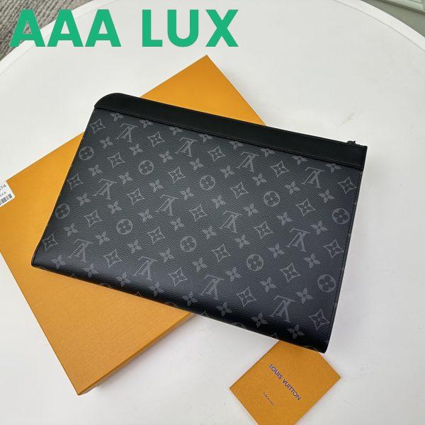 Replica Louis Vuitton LV Unisex Pochette Jour Monogram Eclipse Coated Canvas Cowhide Leather 4
