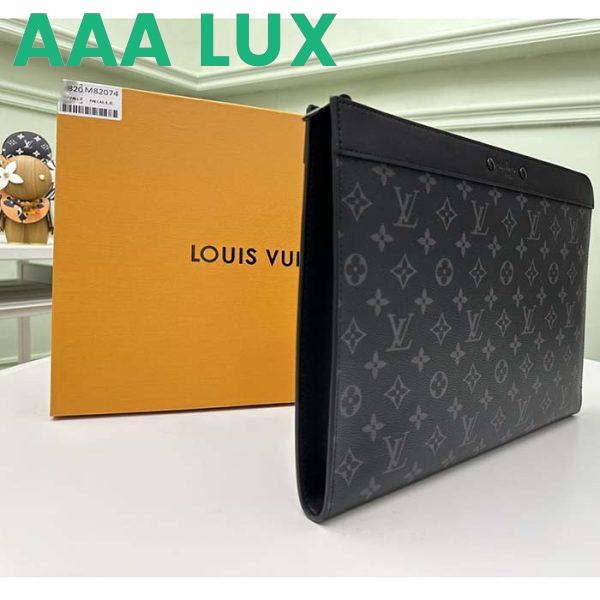 Replica Louis Vuitton LV Unisex Pochette Jour Monogram Eclipse Coated Canvas Cowhide Leather 5