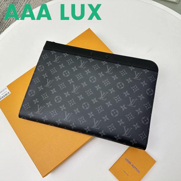 Replica Louis Vuitton LV Unisex Pochette Jour Monogram Eclipse Coated Canvas Cowhide Leather 7