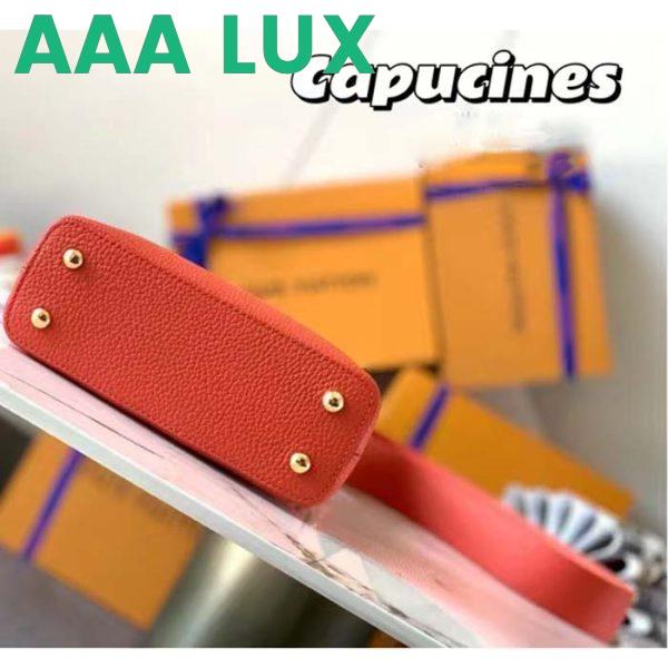 Replica Louis Vuitton LV Women Capucines Mini Handbag Orange Taurillon Leather Python Skin 7