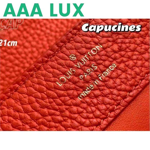 Replica Louis Vuitton LV Women Capucines Mini Handbag Orange Taurillon Leather Python Skin 12