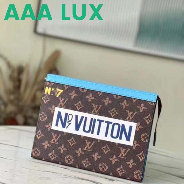 Replica Louis Vuitton LV Unisex Pochette Voyage Monogram Coated Canvas Cowhide Leather 3