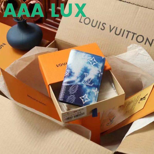 Replica Louis Vuitton LV Unisex Pocket Organizer Blue Cowhide Leather Monogram Motif 3