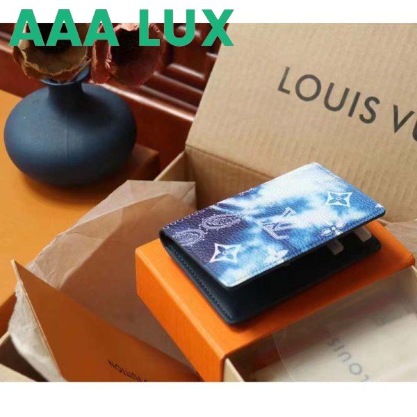 Replica Louis Vuitton LV Unisex Pocket Organizer Blue Cowhide Leather Monogram Motif 5
