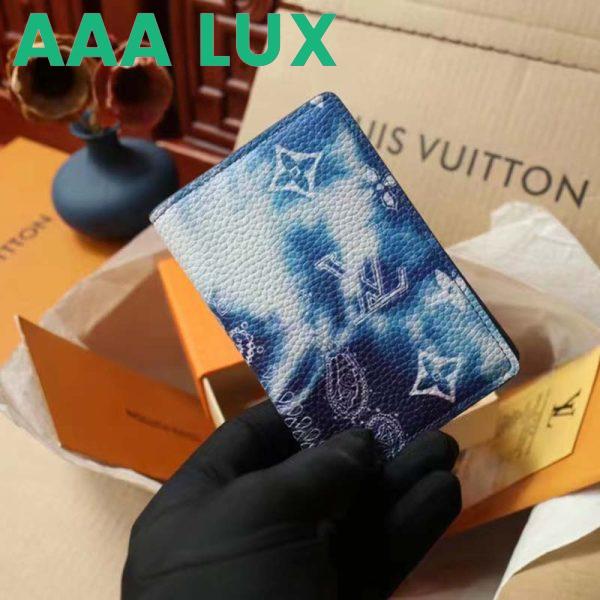 Replica Louis Vuitton LV Unisex Pocket Organizer Blue Cowhide Leather Monogram Motif 6
