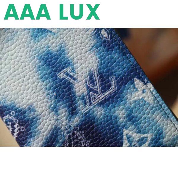 Replica Louis Vuitton LV Unisex Pocket Organizer Blue Cowhide Leather Monogram Motif 9