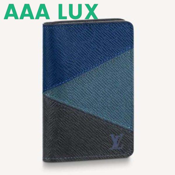 Replica Louis Vuitton LV Unisex Pocket Organizer Gray Monochrome Taiga Leather