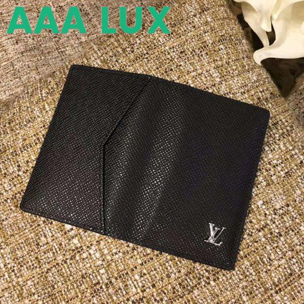 Replica Louis Vuitton LV Unisex Pocket Organizer Taiga Cowhide Leather-Black 5