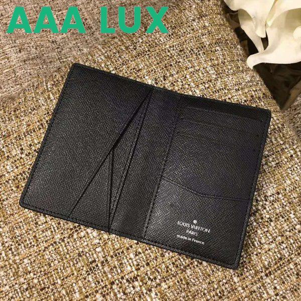 Replica Louis Vuitton LV Unisex Pocket Organizer Taiga Cowhide Leather-Black 6