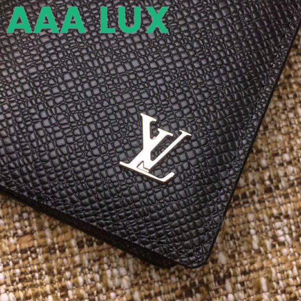 Replica Louis Vuitton LV Unisex Pocket Organizer Taiga Cowhide Leather-Black 7