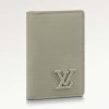 Replica Louis Vuitton LV Unisex Pocket Organizer Wallet Blue Taurillon Cowhide Leather 13