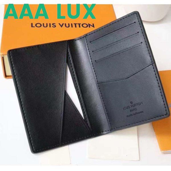Replica Louis Vuitton LV Unisex Pocket Organizer Wallet Blue Taurillon Cowhide Leather 8