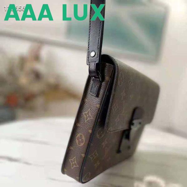 Replica Louis Vuitton LV Unisex S Lock A4 Pouch Monogram Macassar Coated Canvas Epi Leather 5
