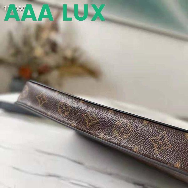 Replica Louis Vuitton LV Unisex S Lock A4 Pouch Monogram Macassar Coated Canvas Epi Leather 7