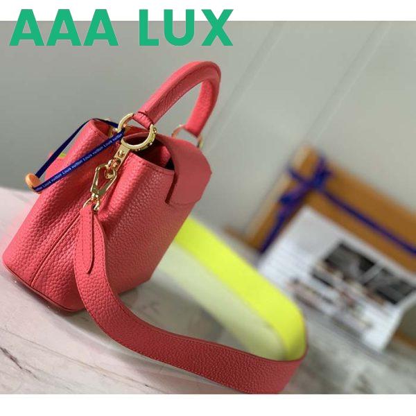 Replica Louis Vuitton LV Women Capucines Mini Handbag Dragon Fruit Pink Cedrat Taurillon Leather 5