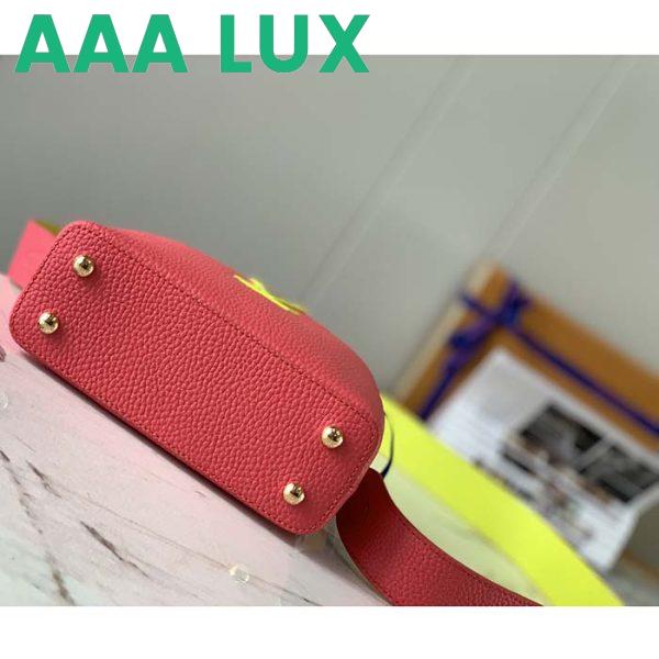 Replica Louis Vuitton LV Women Capucines Mini Handbag Dragon Fruit Pink Cedrat Taurillon Leather 7