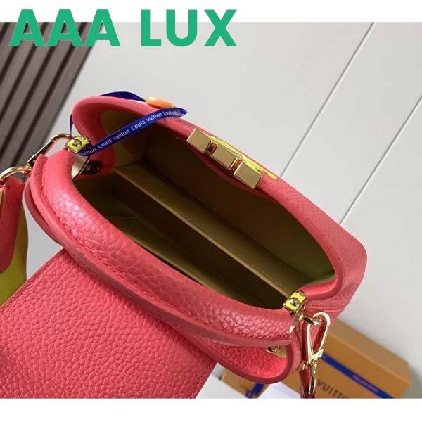 Replica Louis Vuitton LV Women Capucines Mini Handbag Dragon Fruit Pink Cedrat Taurillon Leather 8