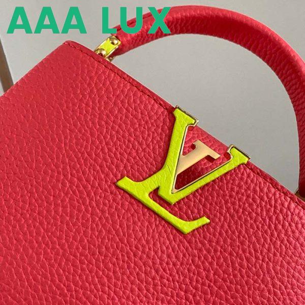 Replica Louis Vuitton LV Women Capucines Mini Handbag Dragon Fruit Pink Cedrat Taurillon Leather 9