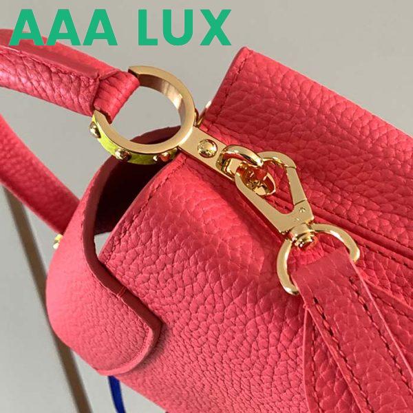 Replica Louis Vuitton LV Women Capucines Mini Handbag Dragon Fruit Pink Cedrat Taurillon Leather 10