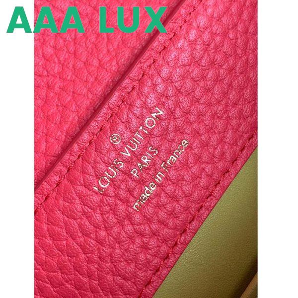 Replica Louis Vuitton LV Women Capucines Mini Handbag Dragon Fruit Pink Cedrat Taurillon Leather 12