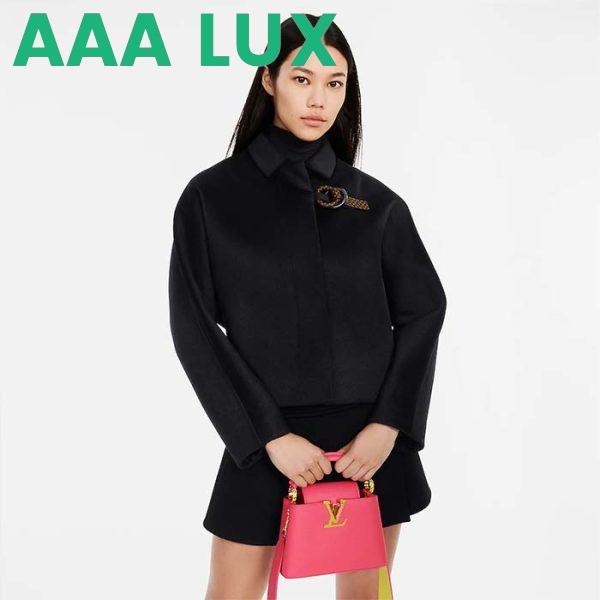 Replica Louis Vuitton LV Women Capucines Mini Handbag Dragon Fruit Pink Cedrat Taurillon Leather 13