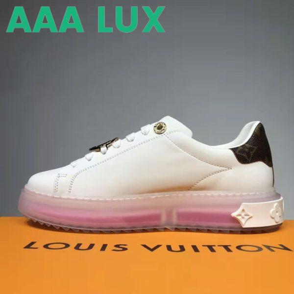 Replica Louis Vuitton LV Unisex Time Out Sneaker Calf Leather Patent Monogram Canvas-Pink 4