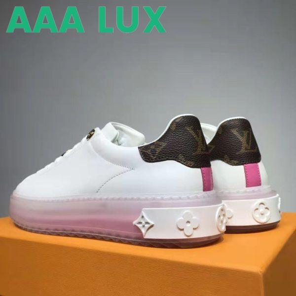 Replica Louis Vuitton LV Unisex Time Out Sneaker Calf Leather Patent Monogram Canvas-Pink 6