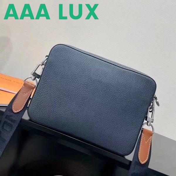 Replica Louis Vuitton LV Unisex Trio Messenger Bag Blue Navy Cowhide Leather 4