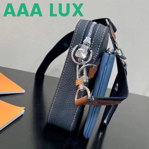 Replica Louis Vuitton LV Unisex Trio Messenger Bag Blue Navy Cowhide Leather 7
