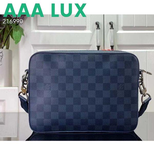Replica Louis Vuitton LV Unisex Trio Messenger Blue Sapphire Damier Infini Cowhide Leather 4