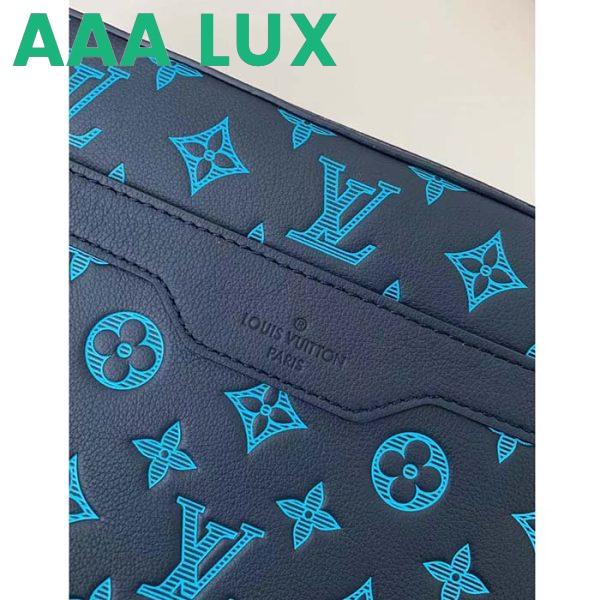 Replica Louis Vuitton LV Unisex Trio Messenger Navy River Blue Calf Leather Textile Lining 12