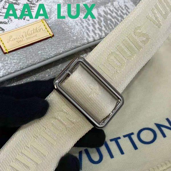 Replica Louis Vuitton LV Unisex Trio Messenger Stone Gray Damier Salt Canvas Cowhide Leather 16