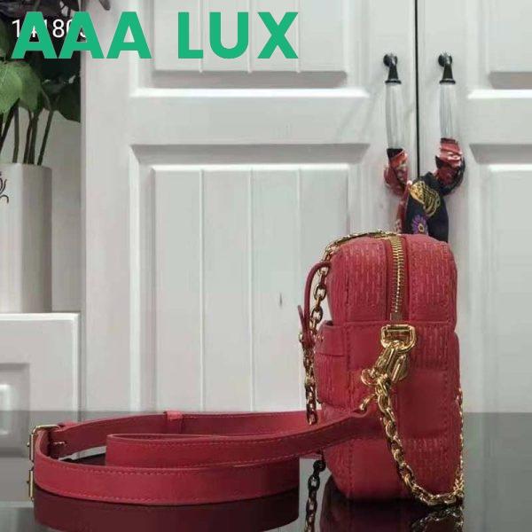 Replica Louis Vuitton LV Unisex Troca PM Handbag Pink Damier Quilt Lambskin Calfskin 3